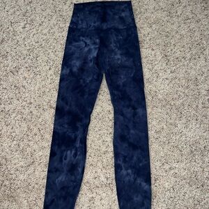 Lululemon align 28 inch black tie dye leggings size 2